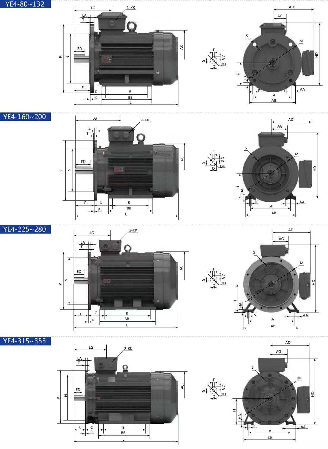 IE4 (YE4) Series 3 phase asynchronous electric motor