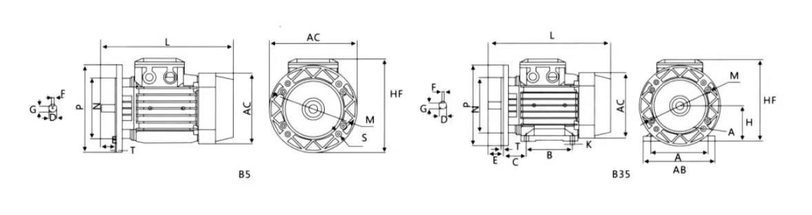 MS (YS) Series Aluminium alloy housing 3 phase asynchronous electric motor